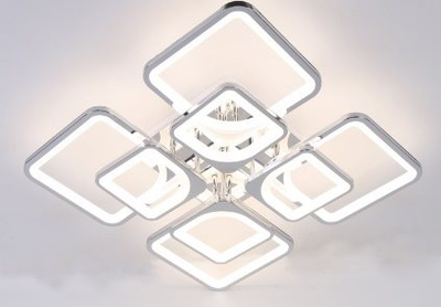 Люстра VALESO V K39047-4+4 CR з пультом світлодіодна LED на кухню, для вітальні, для спальні