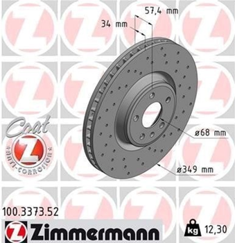Тормозной диск Zimmermann (100.3373.52)