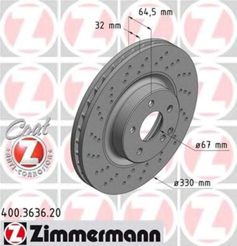 Тормозной диск Zimmermann (400.3636.20)