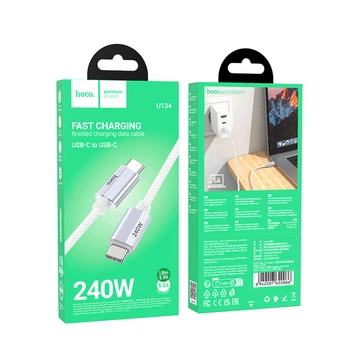 Кабель Data Cable Hoco Primero charging 240W Type-C to Type-C 1.8m USB PD3.1 240W (48V/5A) Mi Turbo Charge, Dash Charge OnePlus (5V/4A)