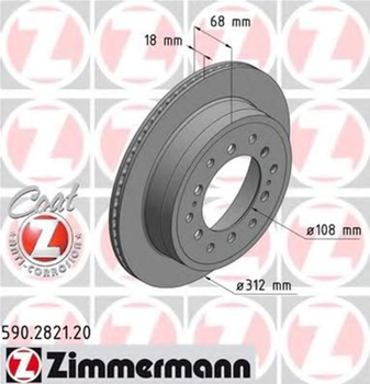 Тормозной диск Zimmermann (590.2821.20)