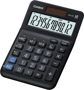 Kalkulator biurowy Casio MS-20F 12-cyfrowy Czarny (4549526615405)