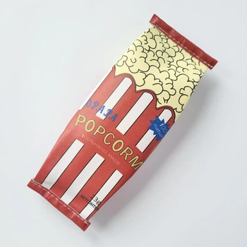 Пенал в форме пакета с попкорном Popcorn красный из искусственной кожи для школы и канцелярии в корейском стиле