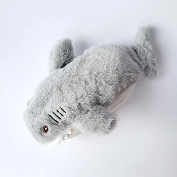 Пенал в корейском стиле Cute Shark акула серый мягкий вместительный для школы и канцелярии