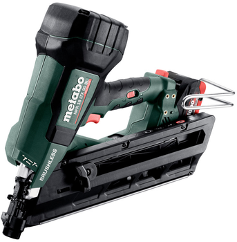 Акумуляторний безщітковий цвяхозабивач Metabo NFR 18 LTX 90 BL 18V 2x4Ah LiHD, зарядний пристрій ASC 145, кейс metaBOX 340 (612090800)