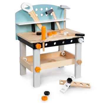 Zestaw do gry EcoToys Wooden Kids Workbench Tool Table with 38 elementy 1178 (5905817004256)