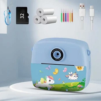 Детская цифровая камера с моментальной печати фото Poddy pony C10Blue