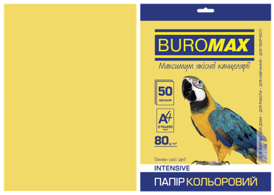 Папір кольоровий Buromax Intensive А4 80гр 50 аркушів Золотий (BM.2721350-23)