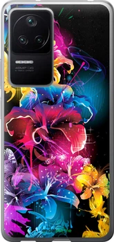 Чехол на Xiaomi Poco F4 Абстрактные цветы "511u-3917"
