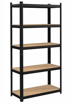 Стеллаж металлический 180x90x30 5 полок черный на склад, балкон, для дома, лоджии, в гараж