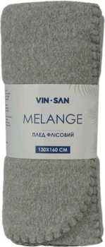 Плед Vin San Melange Флисовый Серый Односпальный 130х160 см (ПЛ004437)