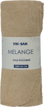 Плед Vin San Melange Флісовий Бежевий Односпальний 130х160 см (ПЛ004439)