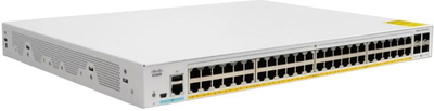 Комутатор CiscoCatalyst 1000 48x 10/100/1000 Ethernet PoE+ and 370W PoE budget ports, 4x 1G SFP uplinks (C1000-48P-4G-L)