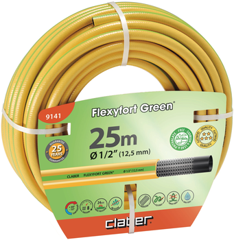 Шланг поливальний Claber 1/2" Flexyfort Green 25 м Жовто-Зелений (91410000)