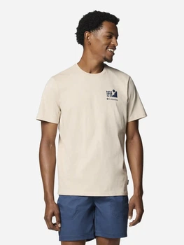 Футболка хлопковая длинная мужская Columbia Explorers Canyon™ SS 2036451-279 S Бежево-серая (0195982290416_2999003195951)