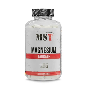 Магній таурат та вітамін В6 MST Nutrition Magnesium Taurate + Vitamin B6, 120 капсул для підтримки нервової та серцево-судинної системи