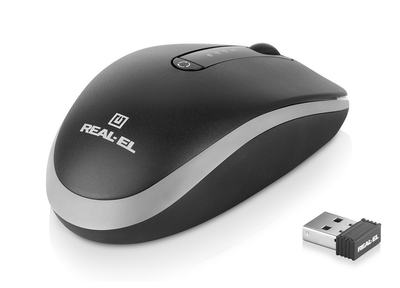 Мышка REAL-EL RM-455W Refurbished (беспроводная Bluetooth/2.4 ГГц, с аккумулятором и мультиподключением)