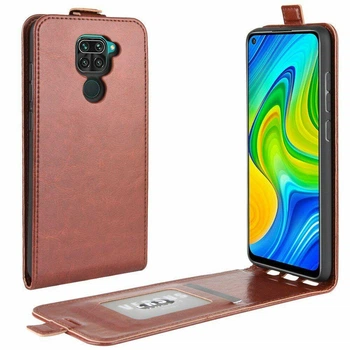 Чехол IETP для Xiaomi Redmi Note 9 флип вертикальный кожа PU коричневый