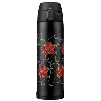Японская термокружка питьевая 480мл Zojirushi SM-TAE48SA-BJ туристическая Кружка-термос чёрная с рисунком,