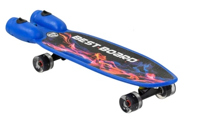 Детский Скейт Пенни Борд со светящимися колесами музыкой и дымом Best Board Синий