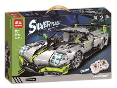 Конструктор машинка на радіокеруванні Silver Flash 922 деталі Сірий