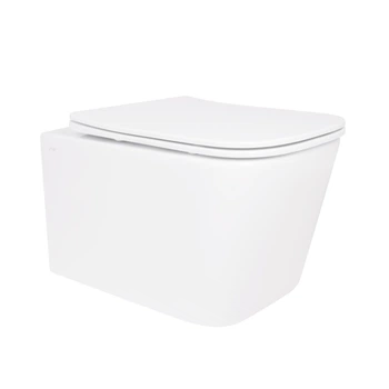 Унитаз подвесной Crow Rimless 485х340х330 мм, White, с сиденьем Slim Duroplast/ Soft-close/ Quick Release QT05335171RW Qtap