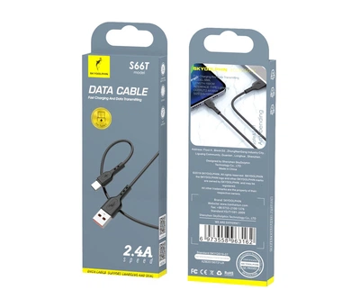 Кабель SkyDolphin S66T USB - USB Type-C (M/M), 1 м, Чорний (SDUSB-000650)