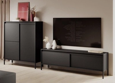 Стенка в гостиную Perfect Home Сенсо / Senso D Черный
