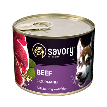 Вологий повнораціонний корм для дорослих собак Savory Gourmand Beef з яловичиною 200 г
