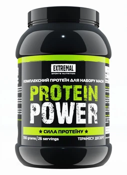 Протеїн Extremal Protein Power 700 г Тірамісу десерт Протеїн для М'язів Сили Енергії