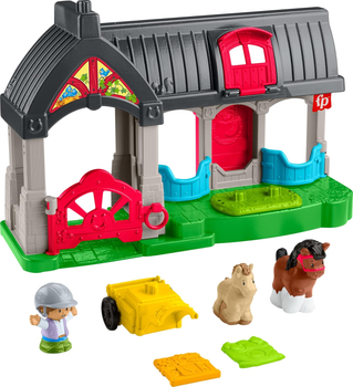 Zestaw do zabawy Fisher-Price Little People Stajnia Przyjazne Koniki HWR84 (0194735219551)