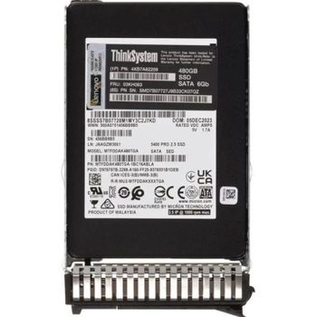Накопичувач SSD для сервера Lenovo 5400P 480GB 2.5" SATAIII (4XB7A82259)