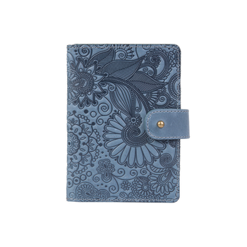 Шкіряний портмоне для паспорта / ID документів HiArt PB-03S/1-S18-4417-T005 Shabby Lagoon "Mehendi Art"