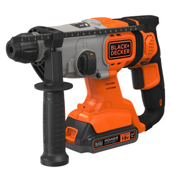 Перфоратор Black&Decker SDS-Plus,18 В, 2Ah, 1.2 Дж, 3 режима, сумка, 2.2 кг (BCD900D1S)