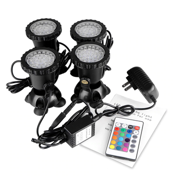 Підводний мультиколірний прожектор 4x36 LED RGB з пультом ДК для басейнів, фонтанів, ставків