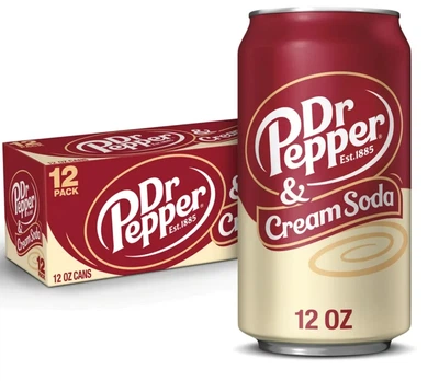 Упаковка безалкогольного напою Dr Pepper & Cream Soda 0.355 l х 12