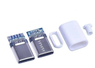 USB Type-C папа (male) коннектор / штекер / вилка, белый