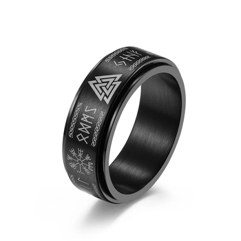 Кольцо-спиннер 24 руны в скандинавском стиле [L-952-Black] Viking 20
