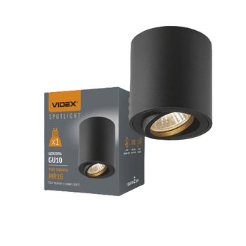 LED Світильник накладний під лампу GU10 чорний VL-SPF12A-B Videx