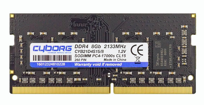 Оперативна пам'ять DDR4-2133 8GB PC4-17000 для ноутбука SODIMM CYBORG CYB21D4S15/8 (776670)