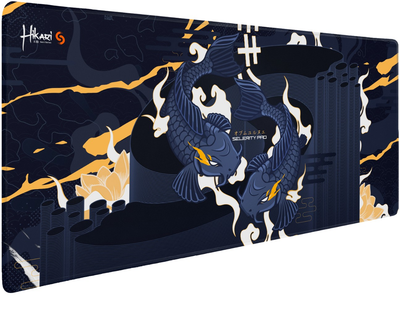 Игровой коврик для мыши 900x400x4мм Hikari Blue | Водостойкая геймерская поверхность Selerity mp01hk Синій+Жовтий 900x400x4мм (999872)