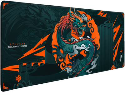 Игровой коврик для мыши 900x400x4мм Tatsu Dragon | Водостойкая геймерская поверхность Selerity mp01td Красный+Белый+Сірий+Чорний 900x400x4мм (999868)
