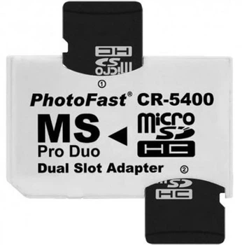Адаптер переходник MicroSD Memory Stick ProDuo для Sony PSP SLim 2000, 2001, 2004, 2006, 2008, 3000, 3008 на две карты mSD