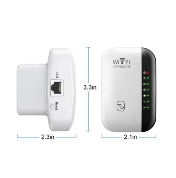 Беспроводной репитер усилитель сигнала Wi-Fi 300 Мбит/с 2.4G White (7 индикаторов)