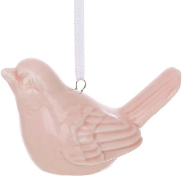 Декоративные фигурки-подвески 6шт Birds 8 cm pink