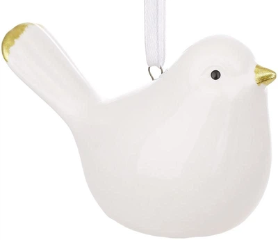 Декоративные фигурки-подвески 8шт Bird 9 cm white matte