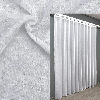 Тюль VR-Textil 1208т Івонна Льон Білий з срібним вкрапленням 250х250 см (43-177)