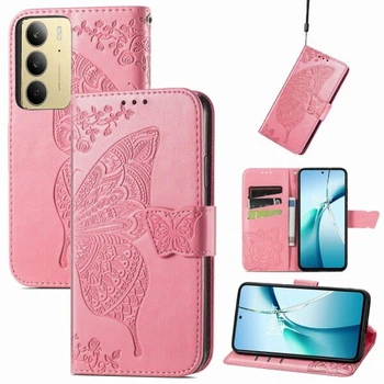 Чехол-книжка с рисунком UniCase Butterfly Pattern для Realme C75 - Pink