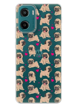 Прозорий силіконовий чохол iSwag для Motorola G05 - Закохані мопси (MMG0555)