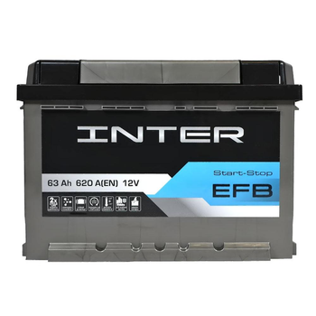 Автомобильный аккумулятор INTER 63Ah 620A EFB Start-stop L+ 4820219075400